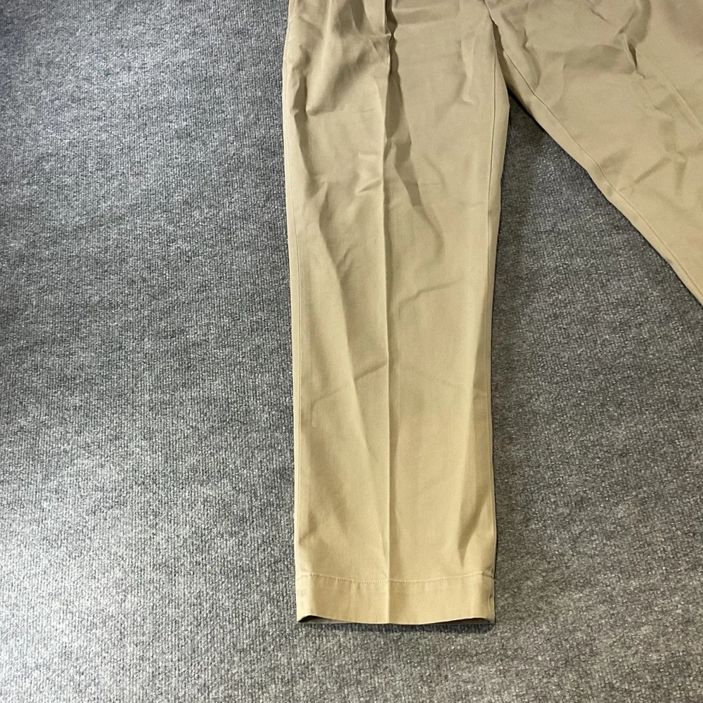 Polo Ralph Lauren Ethan Pant Mens 36x30 Khaki Tan Pleated Cotton Chino Trousers